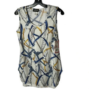 Y2K Gitane  NET,🇨🇦  top,sleeveless tunic,rounded hem, knots ,chains,coastal,sail